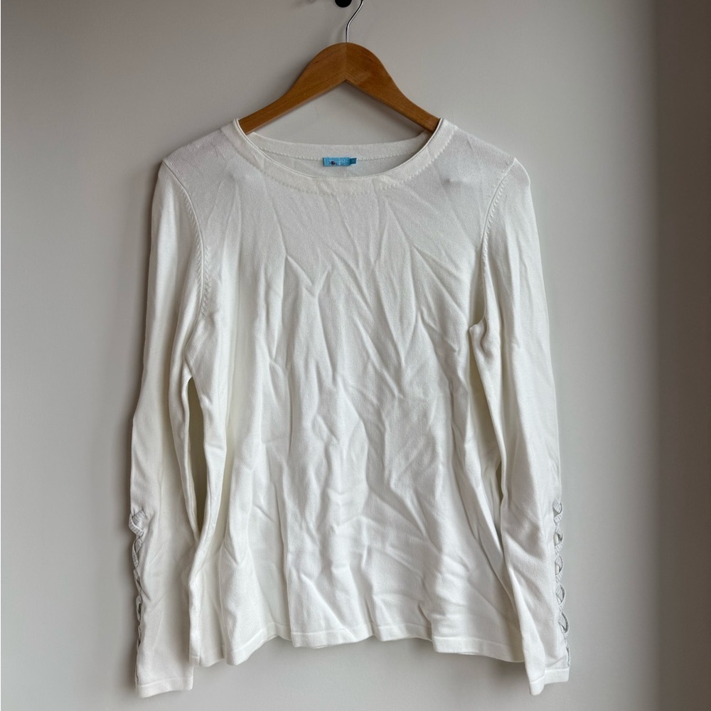 J McLaughlin Medium White Long Sleeve Top